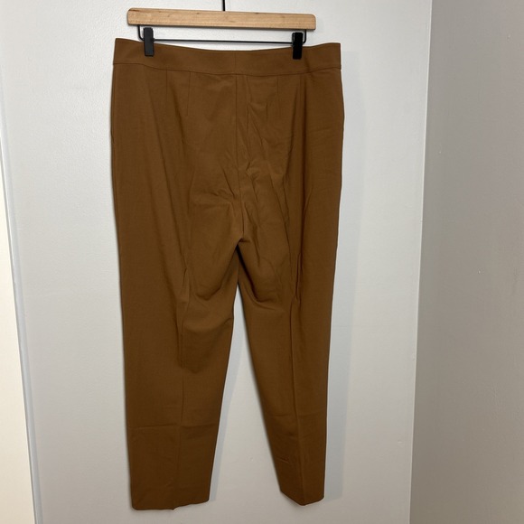 St John Women's 12 Wool Trouser Pant Lightweight Straight Gaberdine Brown - Picture 5 of 8
